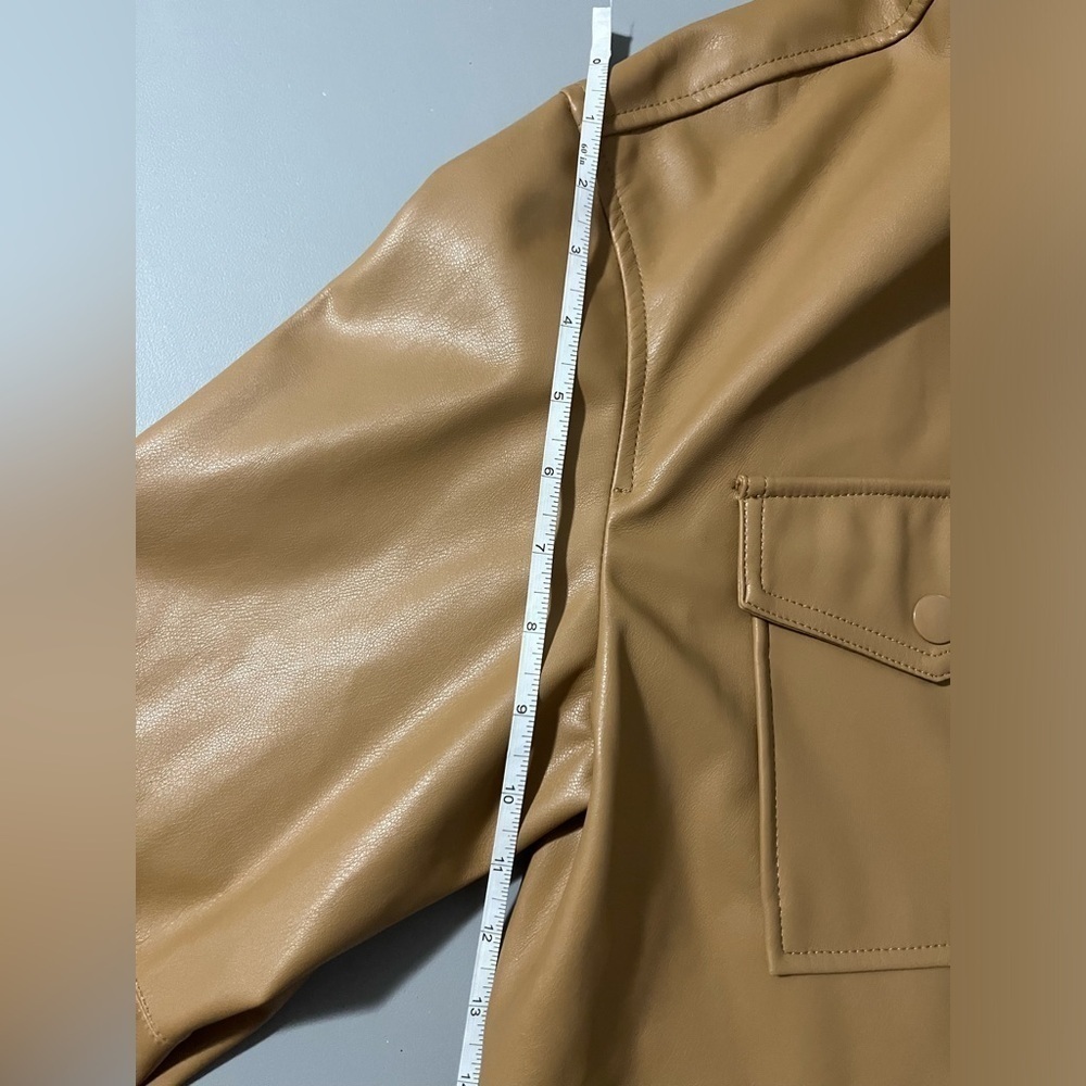 3/25$ (Mix)Ricki’s Faux Leather Jacket, Tan, Size M - Picture 15 of 15